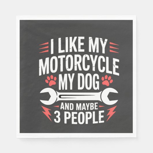 バイク犬オーナー ユーモア スタンダードランチョンナプキン (正面)