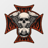 バイク用クロスドスケルトンオートバイの炎オートバイショップ勝利 ウィンドウサイン (シート)