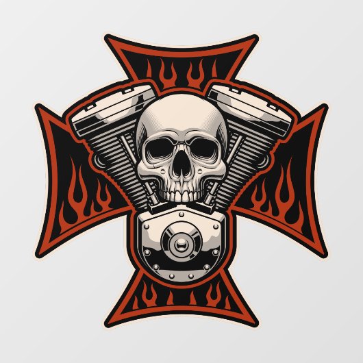 バイク用クロスドスケルトンオートバイの炎オートバイショップ勝利 ウィンドウサイン