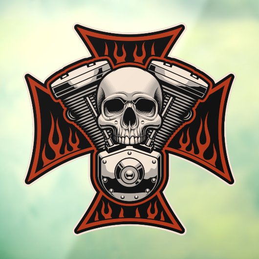 バイク用クロスドスケルトンオートバイの炎オートバイショップ勝利 ウィンドウサイン (シート3)