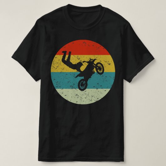 バイク用レトロヴィンテージシルエット70s tシャツ (デザイン正面)