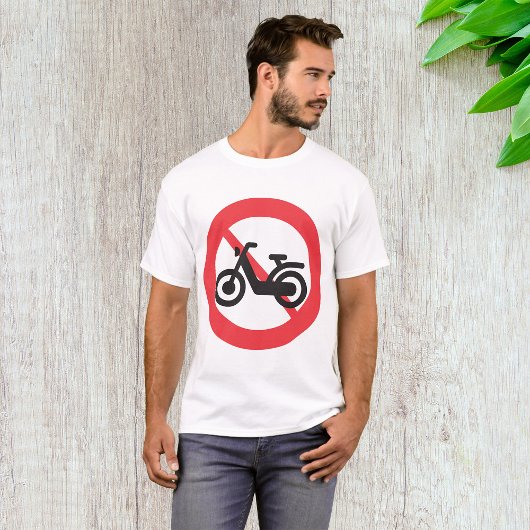 バイク禁止の道路標識 Tシャツ
