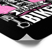 バイク私のハートはバイクもしくは自転車に乗る人ガールフレンドに属している ポスター (角)