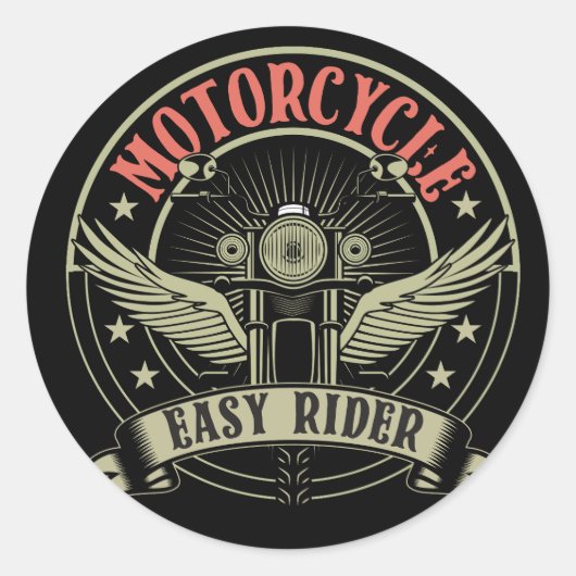 バイク簡単ライダーバイクデザイン ラウンドシール (正面)