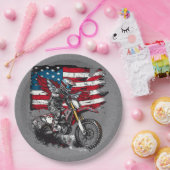 バイク統一された州旗00th誕生日パーティー ペーパープレート (パーティー)