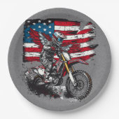 バイク統一された州旗00th誕生日パーティー ペーパープレート (正面)