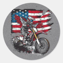 バイク統一された州旗00th誕生日パーティー ラウンドシール