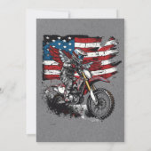 バイク統一された州旗00th誕生日パーティー 招待状 (裏面)