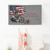 バイク統一された州旗00th誕生日パーティー 横断幕 (インサイチュ)