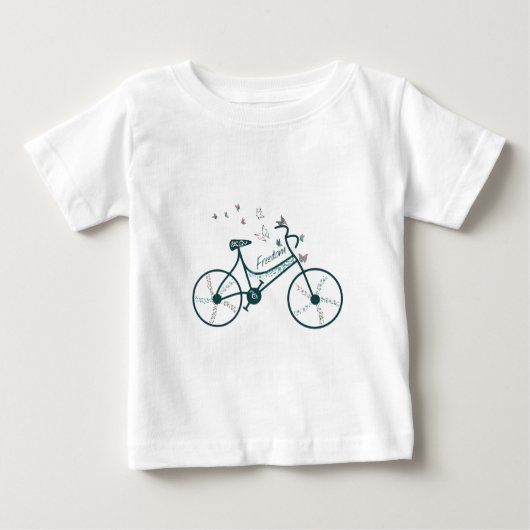 バイク蝶&フラワーフリーダムデザイン ベビーTシャツ (正面)