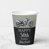 バイク誕生会男子50カッコいい位 紙コップ (裏面)