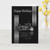 バイク誕生日カードメタリック カード (黄色い花)