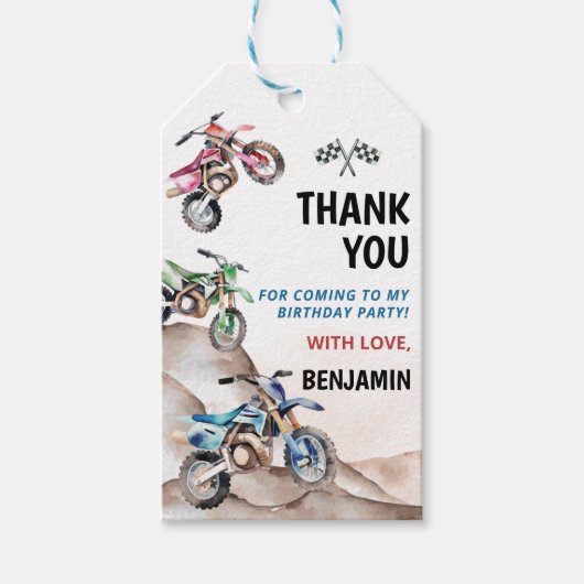 バイク誕生日サンキューユーラベル ギフトタグ (正面)