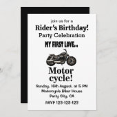 バイク誕生日バイククラシックバイク 招待状 (正面/裏面)