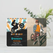 バイク誕生日フォト招待状 招待状 (スタンド正面)