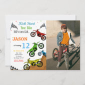 バイク誕生日フォト招待状 招待状 (正面)