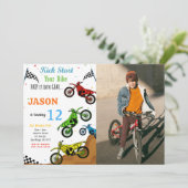 バイク誕生日フォト招待状 招待状 (スタンド正面)