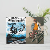 バイク誕生日フォト招待状 招待状 (スタンド正面)