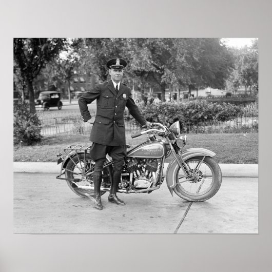 バイク警官、1932年。ヴィンテージ写真 ポスター (正面)