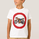 バイク進入禁止の道路標識 Tシャツ (正面)