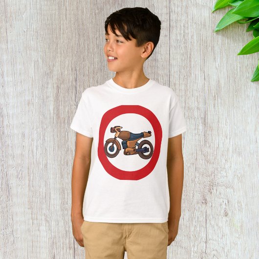 バイク進入禁止の道路標識 Tシャツ