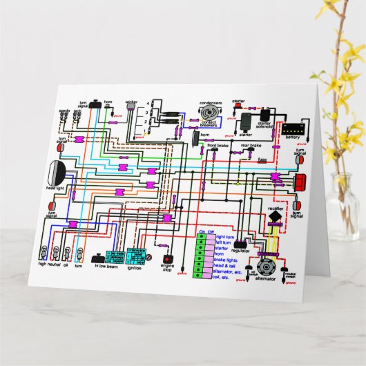 バイク配線図。 カード (黄色い花)