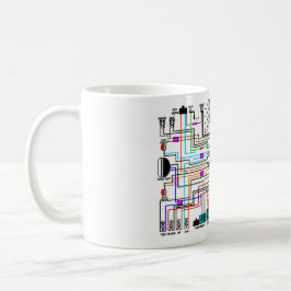 バイク配線図。カード コーヒーマグカップ