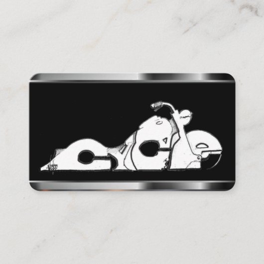 バイク・オン・ブラック・テンプレート・名刺 名刺 (正面)