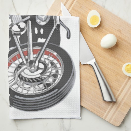 バイク。 キッチンタオル (四つ折り)