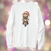 バイク・クリスマス小妖精や小人女子ティー Tシャツ
