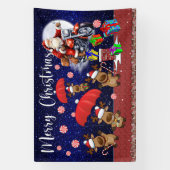 バイク クリスマス 室内 または 室外 横断幕 (縦)