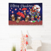 バイク クリスマス 室内 または 室外 横断幕 (インサイチュ)