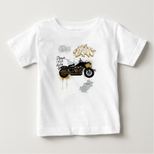 バイク ゴールド ベビーTシャツ