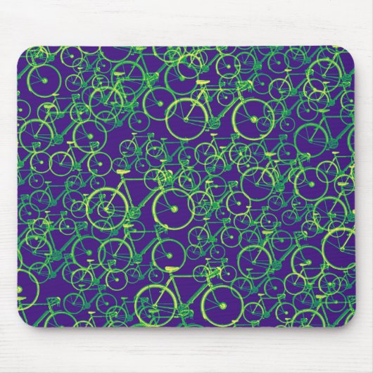 バイク：サイクリングをテーマにしたパターン マウスパッド (正面)