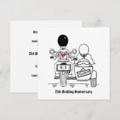 バイク＆サイドカーの結婚記念日カスタムデザイン 招待状 (正面/裏面)