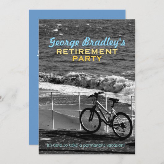 バイク&シーリタイアメントパーティーカスタム招待状 招待状 (正面/裏面)