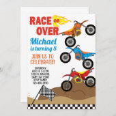 バイク、ダートバイク男の子の誕生日の招待。 招待状 (正面/裏面)