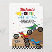 バイク、ダートバイク男の子の誕生日の招待。 招待状 (正面/裏面)