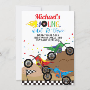 バイク、ダートバイク男の子の誕生日の招待。 招待状