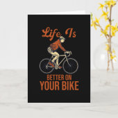 バイク·バイクの方が人生が良いサイクリング·バイク カード (黄色い花)