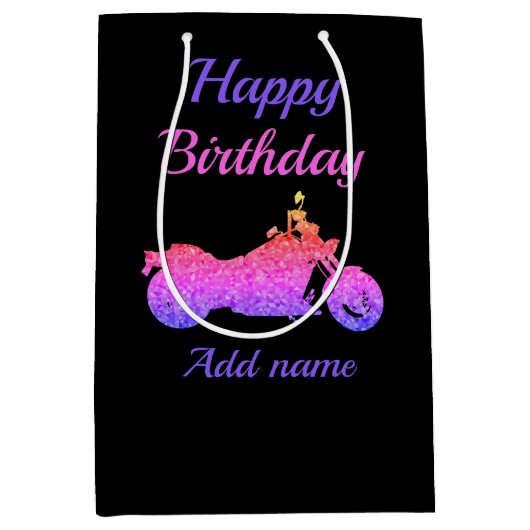 バイク/バイクパーソナライズされた抱き枕 ミディアムペーパーバッグ (正面)