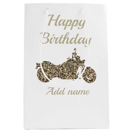 バイク/バイクパーソナライズされた抱き枕 ミディアムペーパーバッグ (正面)