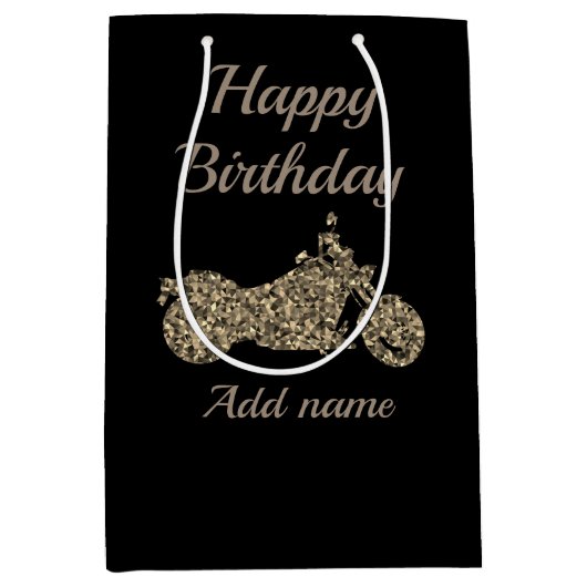 バイク·バイクパーソナライズされた抱き枕 ミディアムペーパーバッグ (正面)