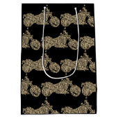 バイク·バイクパーソナライズされた抱き枕 ミディアムペーパーバッグ (裏面)