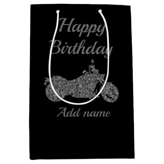 バイク·バイクパーソナライズされた抱き枕 ミディアムペーパーバッグ (正面)