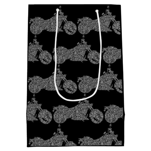 バイク·バイクパーソナライズされた抱き枕 ミディアムペーパーバッグ (裏面)