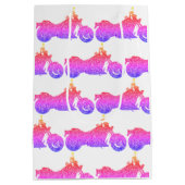 バイク/バイクパーソナライズされた抱き枕 ミディアムペーパーバッグ (裏面)