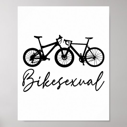 バイク バイクラバー 自転車 マウンテンバイク サイクリング ル ポスター (正面)