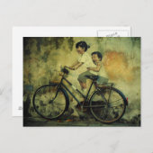 バイク/ピナンの通りの芸術の郵便はがき/子供 ポストカード (正面/裏面)