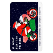 バイク+ライダー+バイカーのクリスマスカード マグネット (縦)